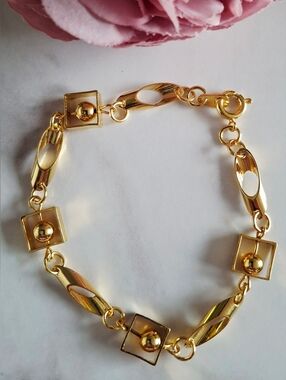 Vintage 80s Gold Shape Youth Bracelet
